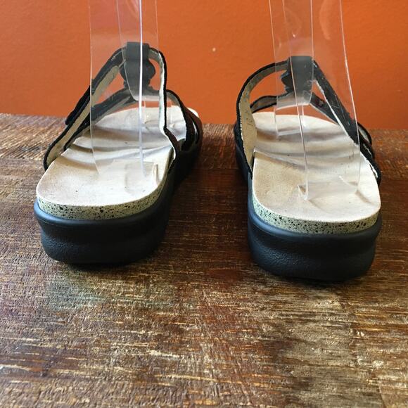 SAS San Antonio Shoes Naples Sandal Black Womens 10 M Comfort Floral Slide - Picture 3 of 8